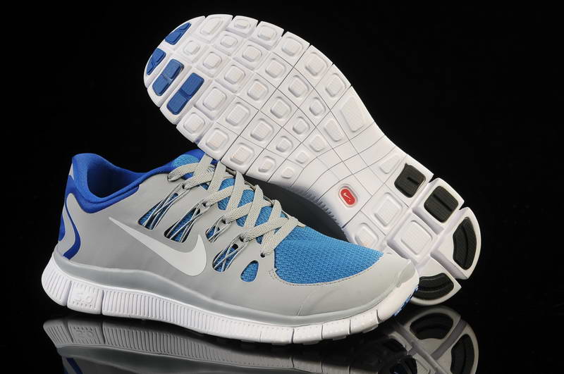 Nike Free Run 5.0 V2 Mens Running Shoes New Breathable Gray Blue